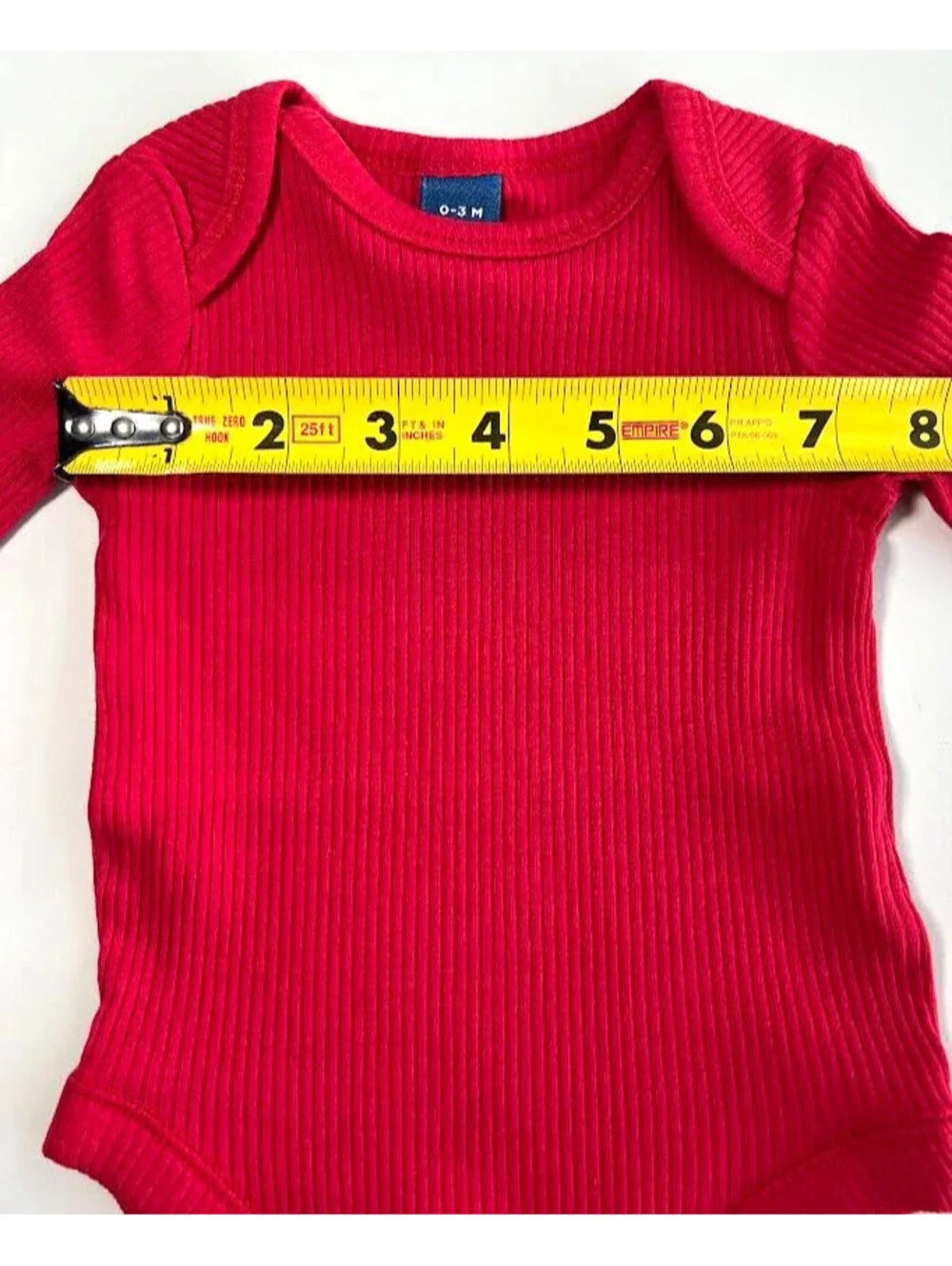 Old Navy Red Bodysuit-Size 0-3 Months, Long Sleeved, Unisex, Ribbed, NWT